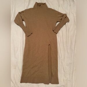 Aritzia Wilfred Wool sweater dress modified to have high slit